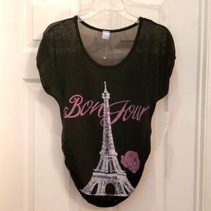 NWT Cloudless Juniors Medium Sheer Lightweight Sweater Bon Jour Top